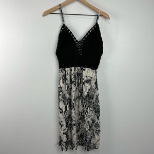 Beachwear by Japna Black/White Snakeskin Crochet Top Dress